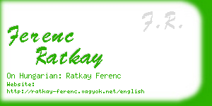 ferenc ratkay business card